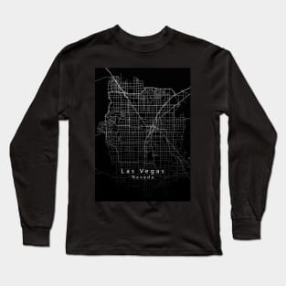 Las Vegas Nevada City Map dark Long Sleeve T-Shirt